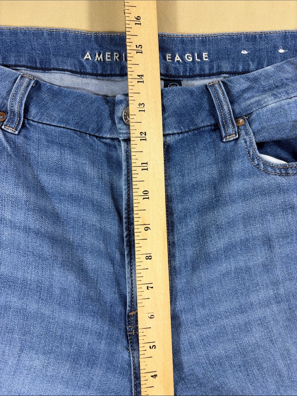 NWT American Eagle Stretch High Rise Curvy Baggy Wide Leg Jeans Size 16 Regular - Picture 6 of 12